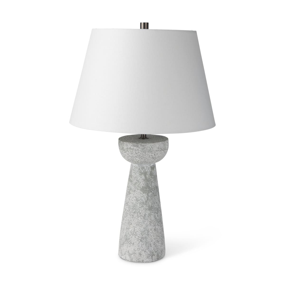 Julia Table Lamp Gray Cement | White Shade - table-lamps