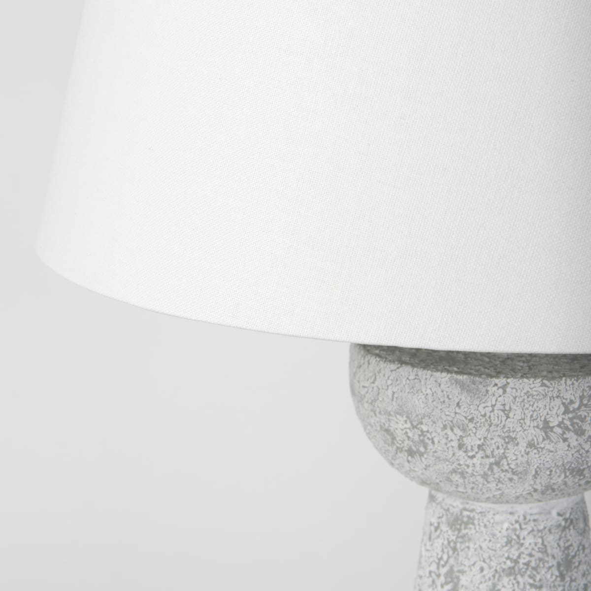 Julia Table Lamp Gray Cement | White Shade - table-lamps