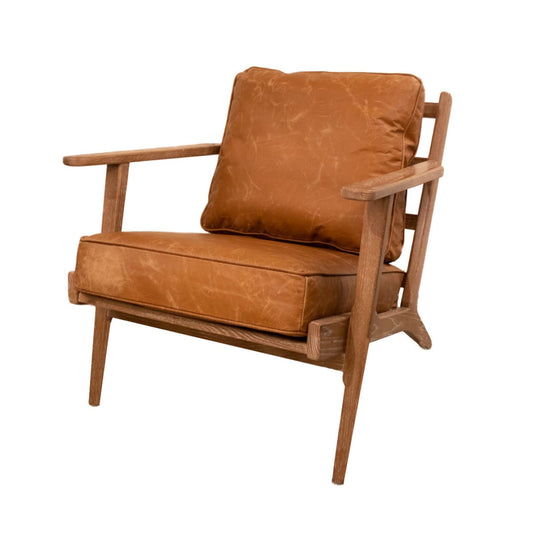 Junior Arm Chair - Camel Brown Leather - lh-import-accent-club-chairs