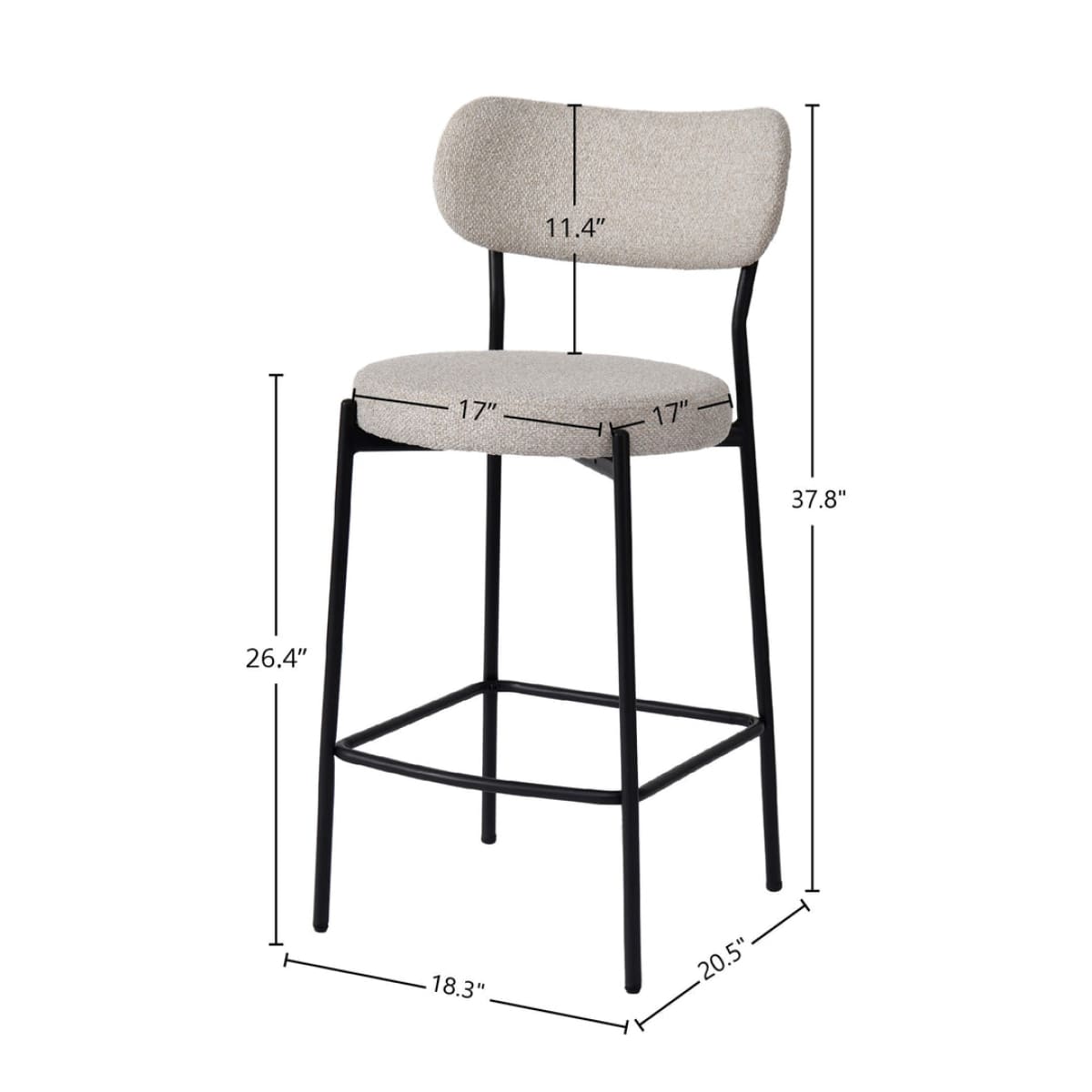 Kai Counter Stool - Bone White - lh-import-stools