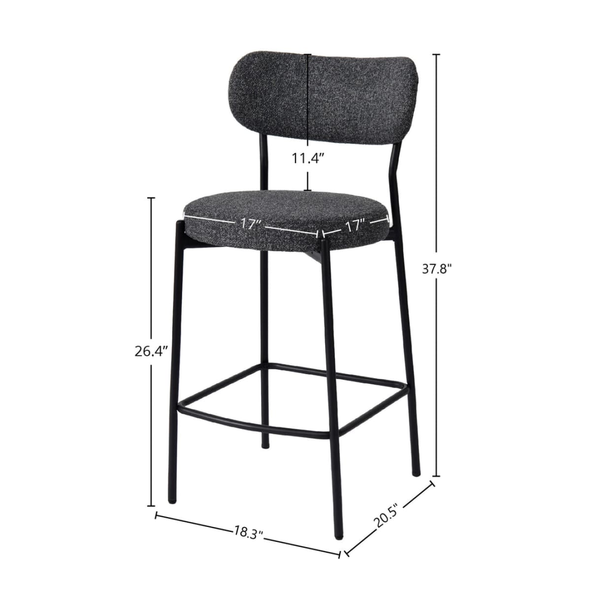 Kai Counter Stool - Chunky Grey - lh-import-stools