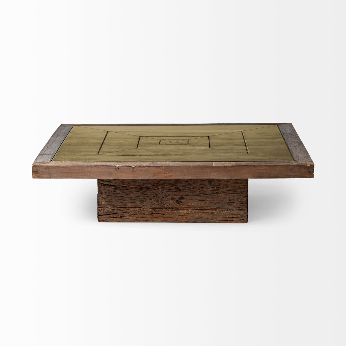 Kandinsky Coffee Table Brown Wood | Gold Metal - coffee-tables