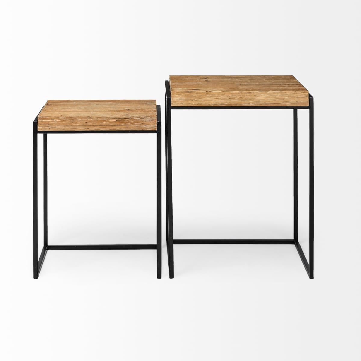 Karissa Accent Table Brown Wood | Black Metal - accent-tables