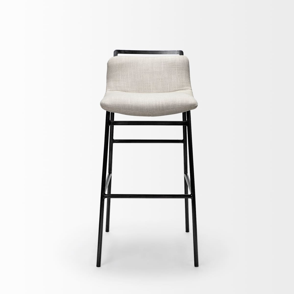 Kavalan Bar Counter Stool Beige Fabric | Gray Metal | Counter - bar-stools