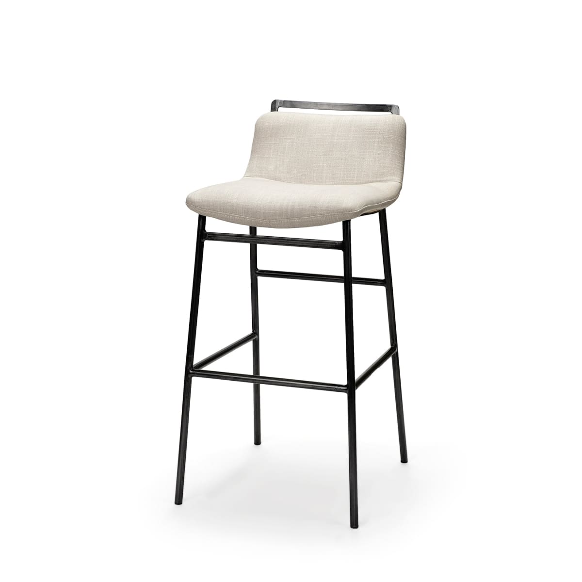 Kavalan Bar Counter Stool Beige Fabric | Gray Metal | Counter - bar-stools