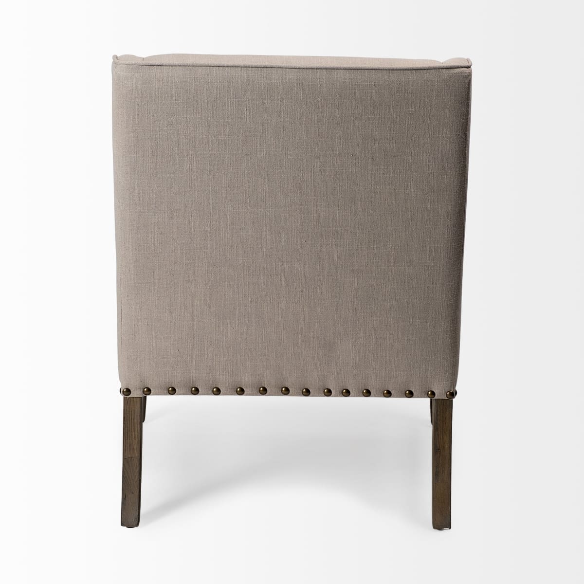 Kensington Accent Chair Beige Linen | Brown Wood - accent-chairs