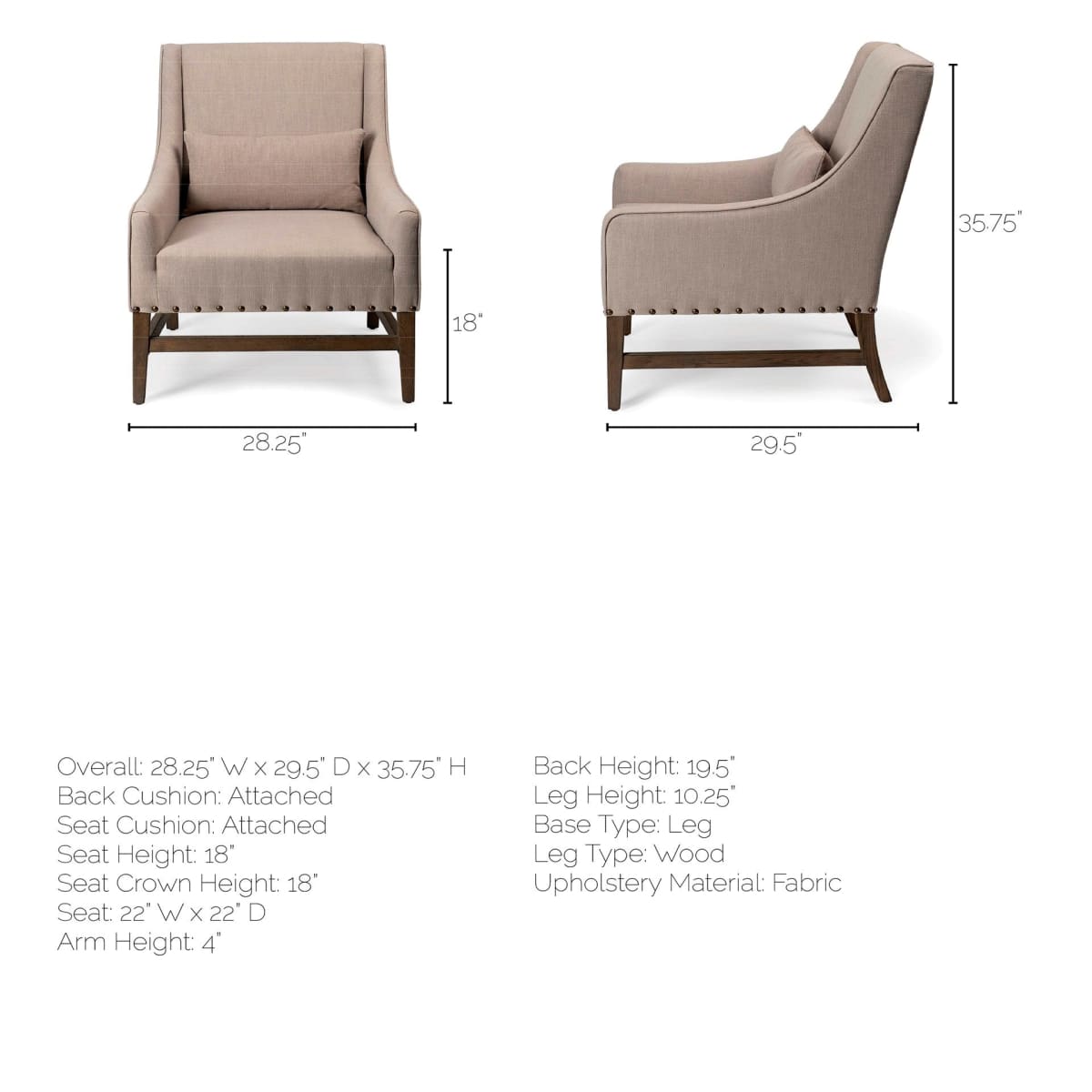 Fusion Furniture 28 WENDY LINEN 702-MURDOCKJASPER Accent Chair