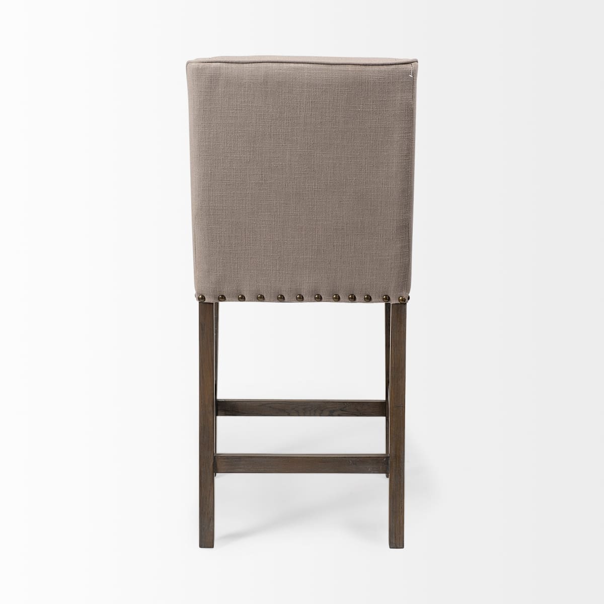 Kensington Bar Counter Stool Beige Fabric | Brown Wood - bar-stools