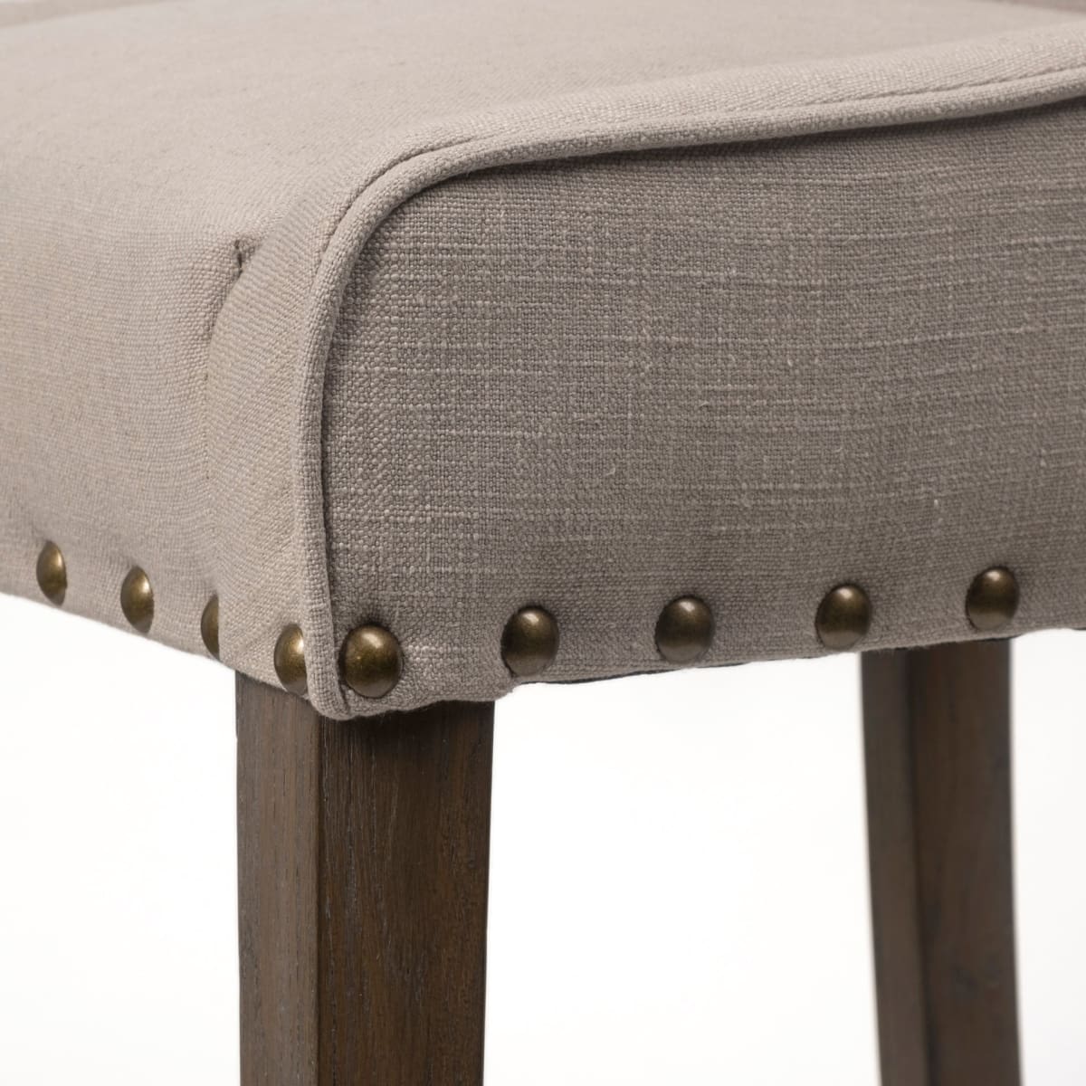 Kensington Bar Counter Stool Beige Fabric | Brown Wood - bar-stools