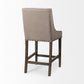 Kensington Bar Counter Stool Beige Fabric | Brown Wood - bar-stools