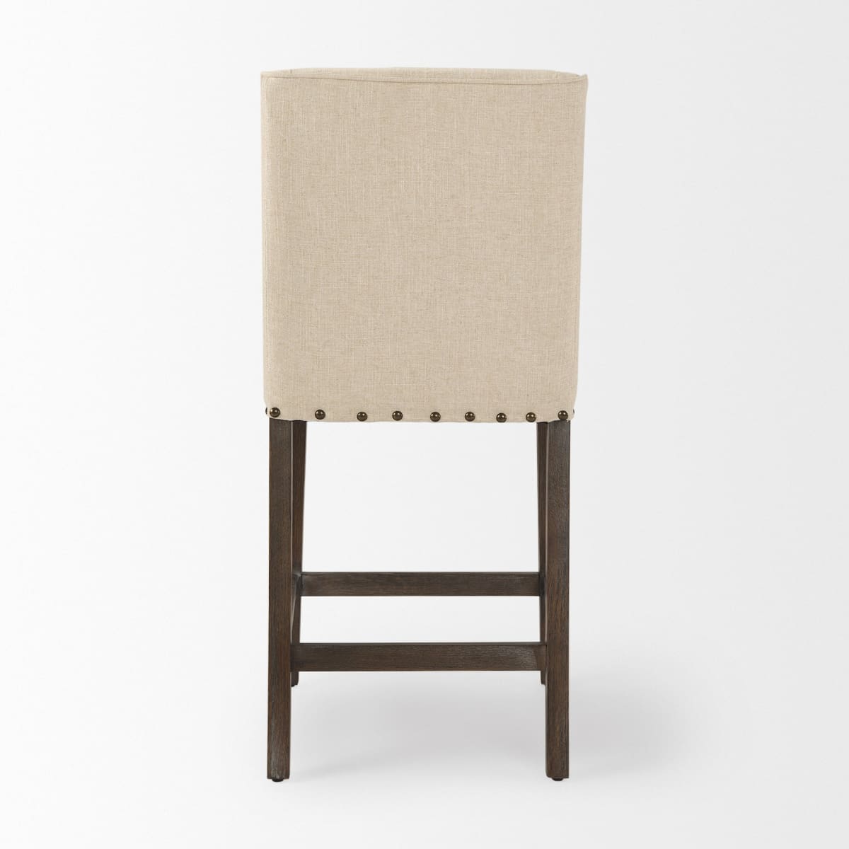 Kensington Bar Counter Stool Medium Brown Wood | Cream Upholstery - bar-stools