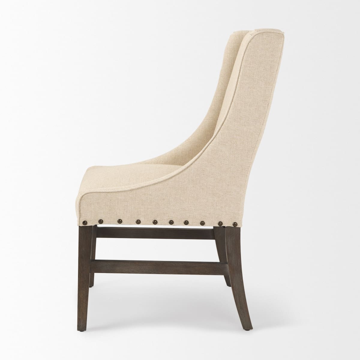 Kensington Dining Chair Medium Brown Wood | Cream Fabric - dining-chairs