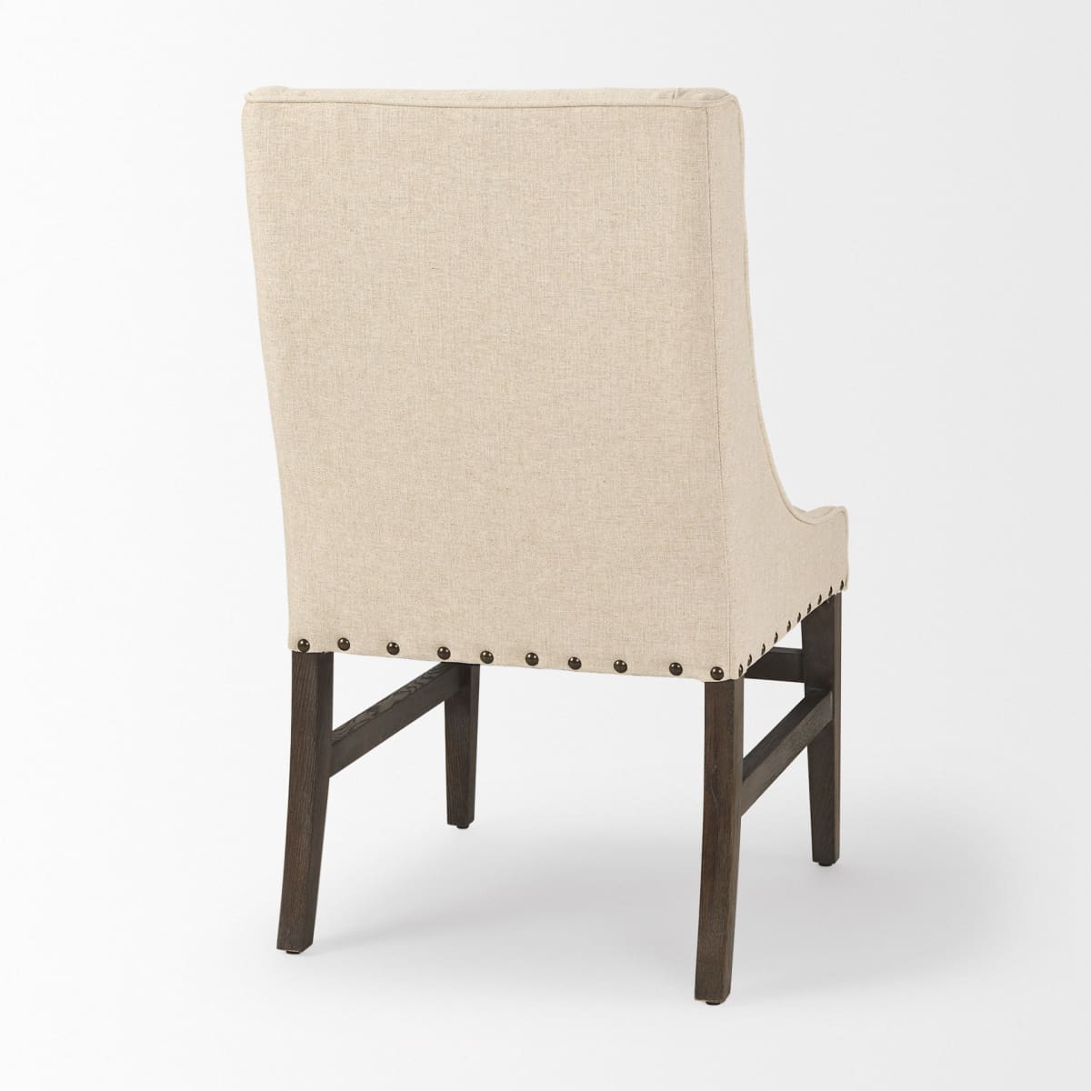 Kensington Dining Chair Medium Brown Wood | Cream Fabric - dining-chairs