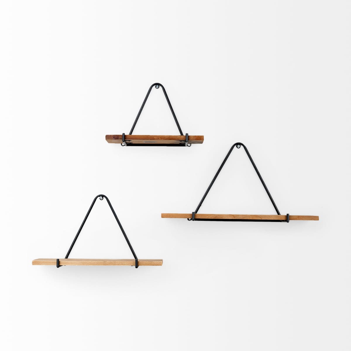 Khufu Wall Furniture Brown Wood | Black Metal - wall-furniture