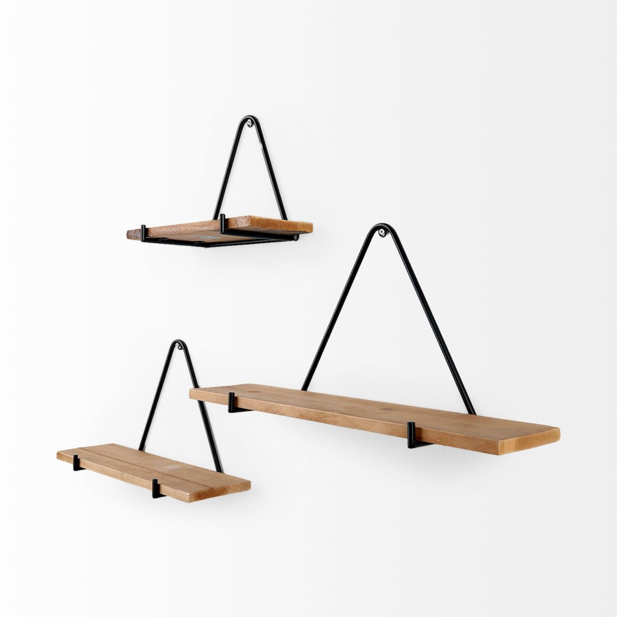 Khufu Wall Furniture Brown Wood | Black Metal - wall-furniture