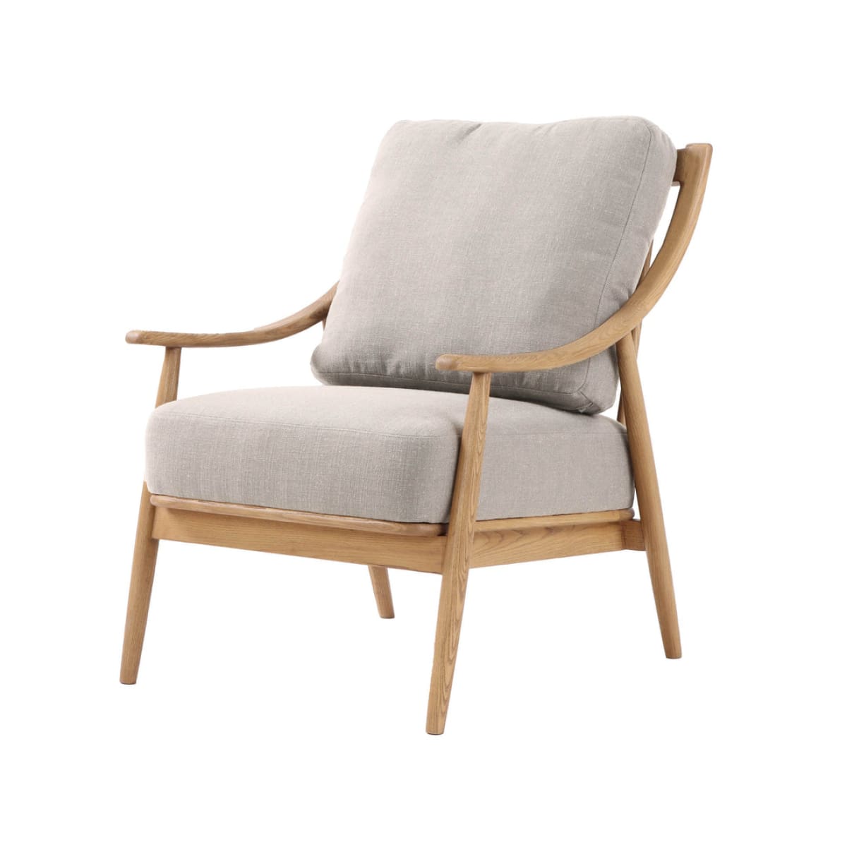 Kinsley Club Chair - Light Linen Cushions / Natural Frame - lh-import-accent-club-chairs