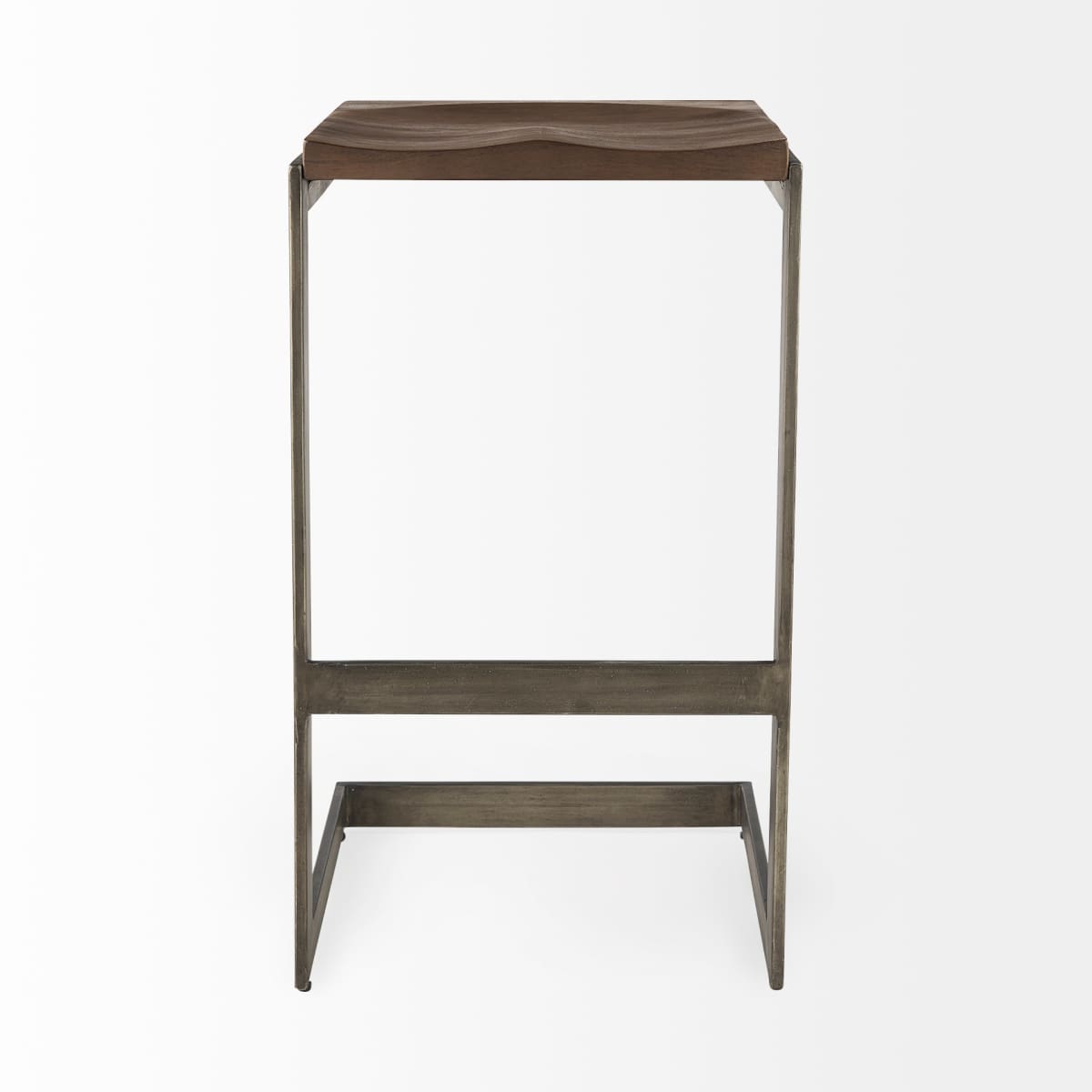 Kiran Bar Counter Stool Brown Wood | Antique Nickel | Bar - bar-stools