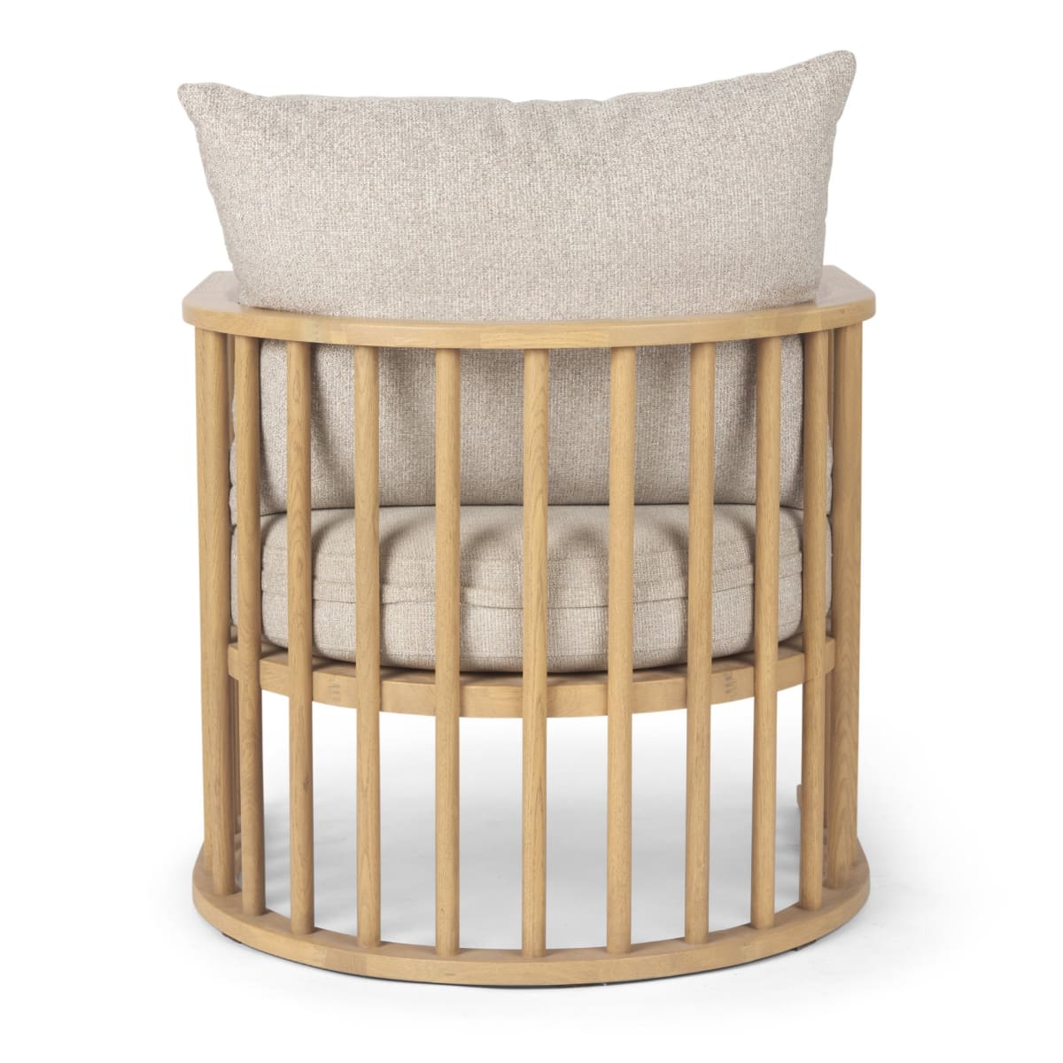 Kopari Accent Chair Beige Fabric | Light Brown Wood - accent-chairs