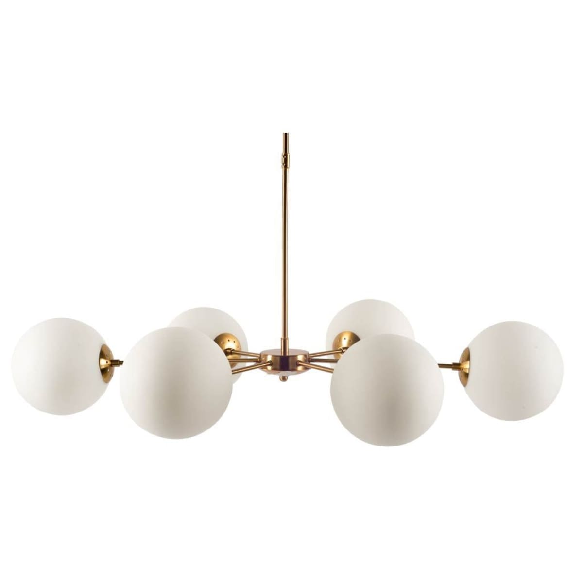 Lahey Chandelier Gold Metal | Frosted Glass - chandeliers