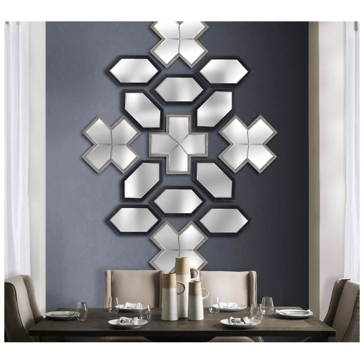 Lancaster Wall Mirror Gray Wood - wall-mirrors-grouped