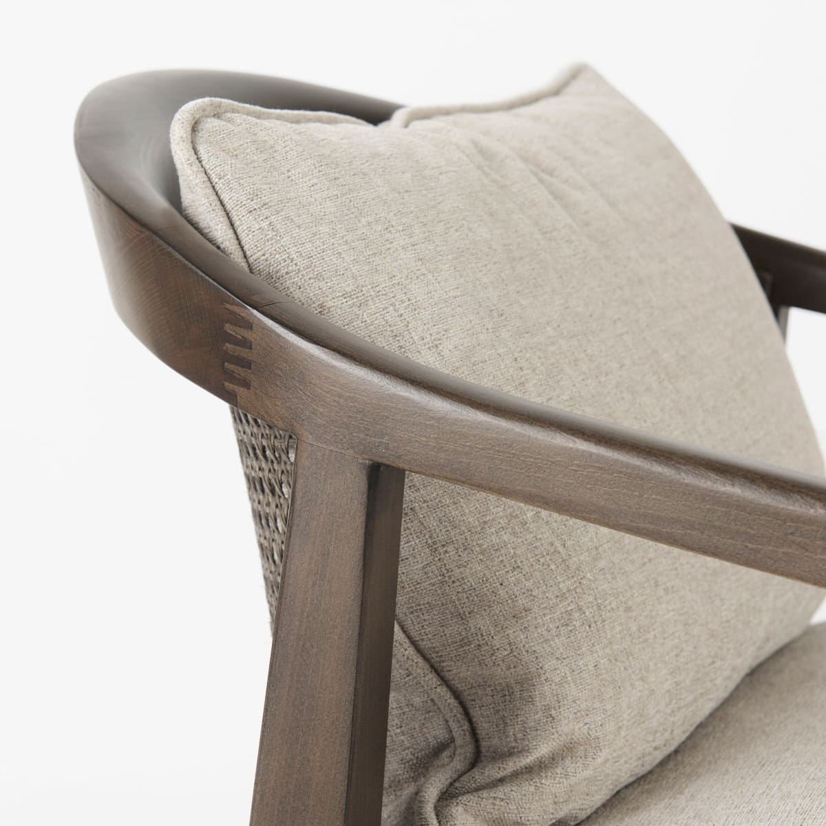 Landon Accent Chair Gray Fabric | Dark Brown Wood - accent-chairs