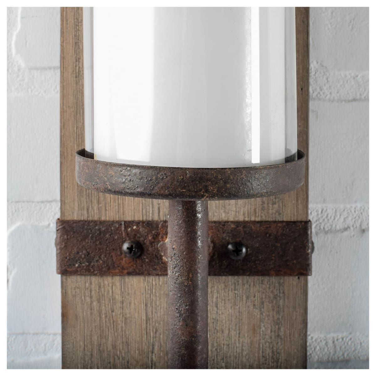 Lars Wall Candle Holder Brown Wood | Brown Metal - wall-candle-holders