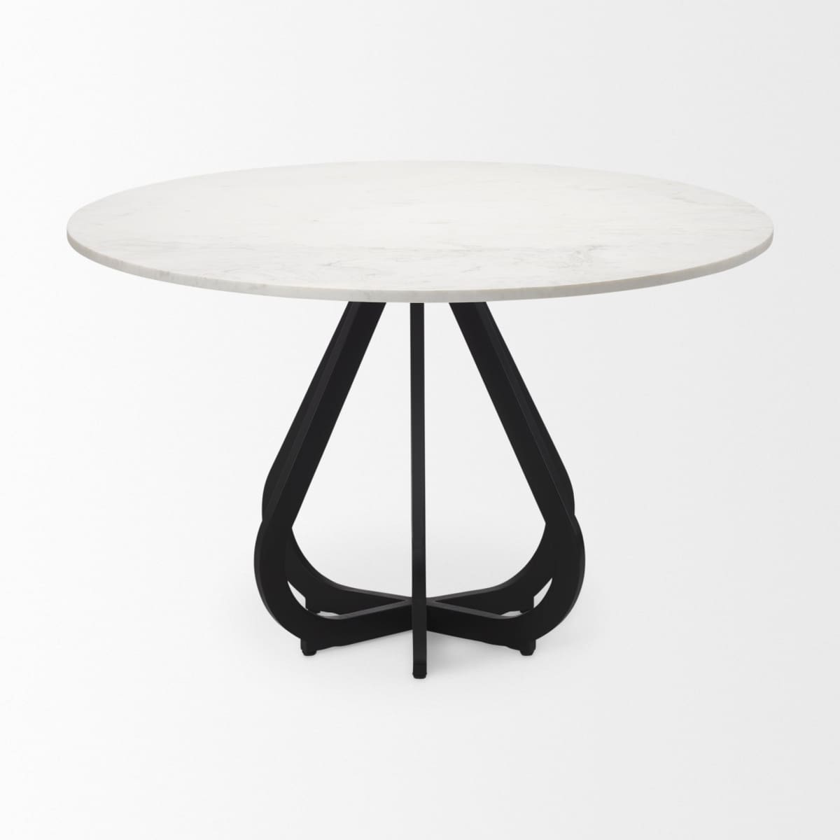 Laurent Dining Table White Marble | Black Metal - dining-table