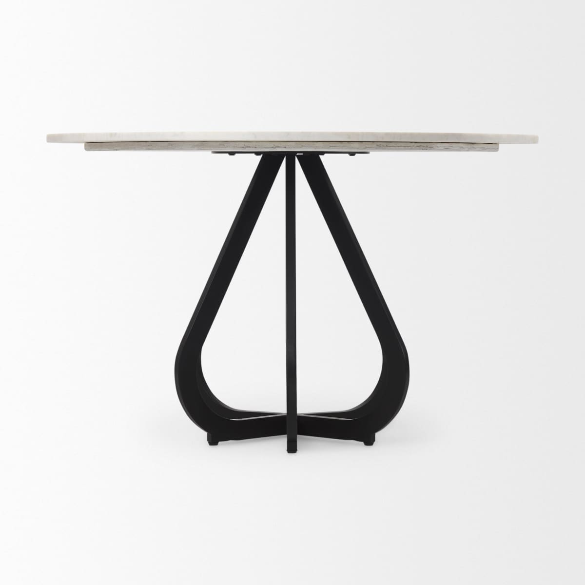 Laurent Dining Table White Marble | Black Metal - dining-table