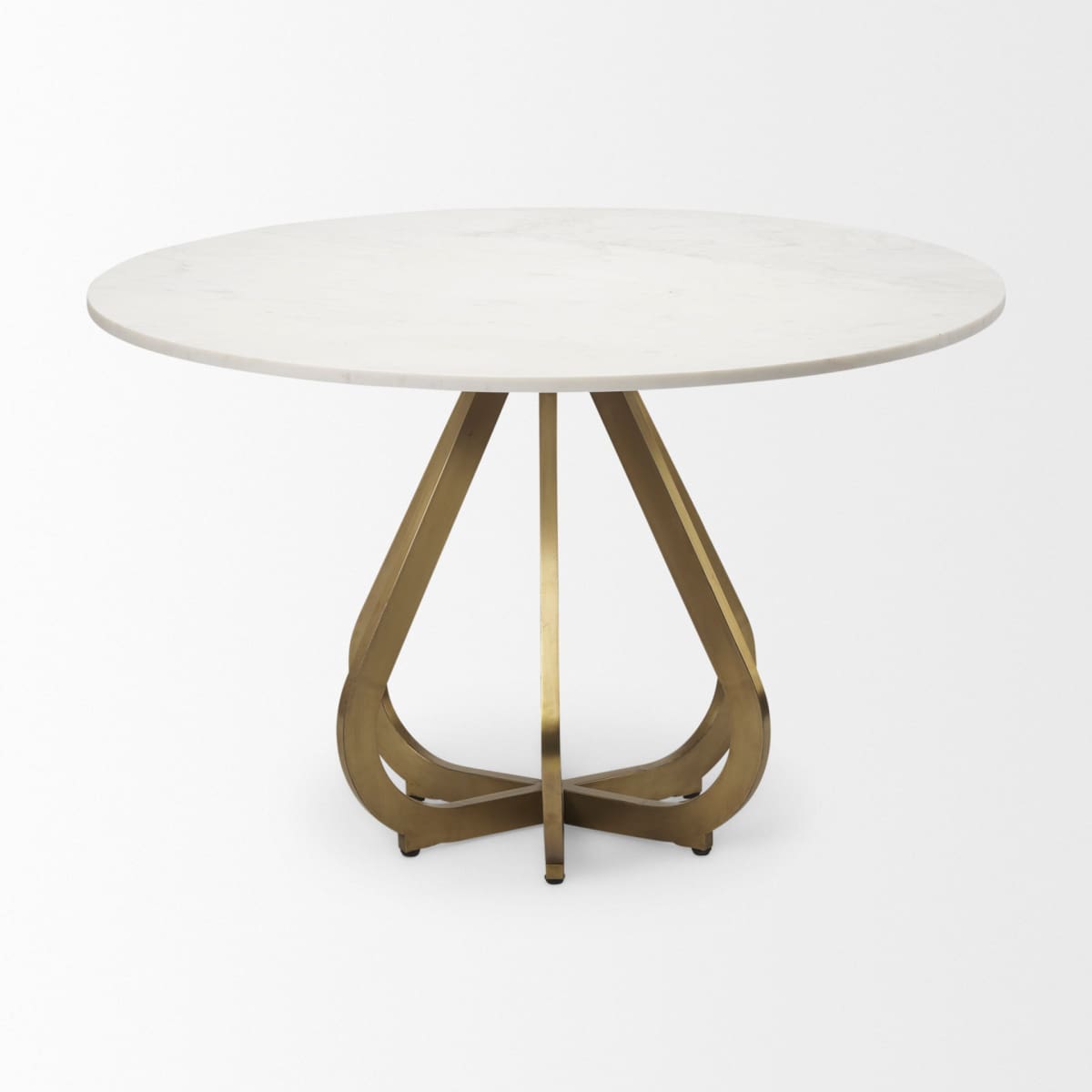 Laurent Dining Table White Marble | Gold Metal - dining-table