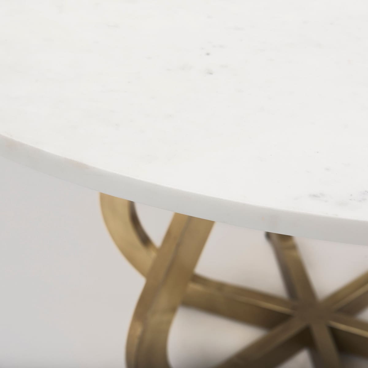 Laurent Dining Table White Marble | Gold Metal - dining-table