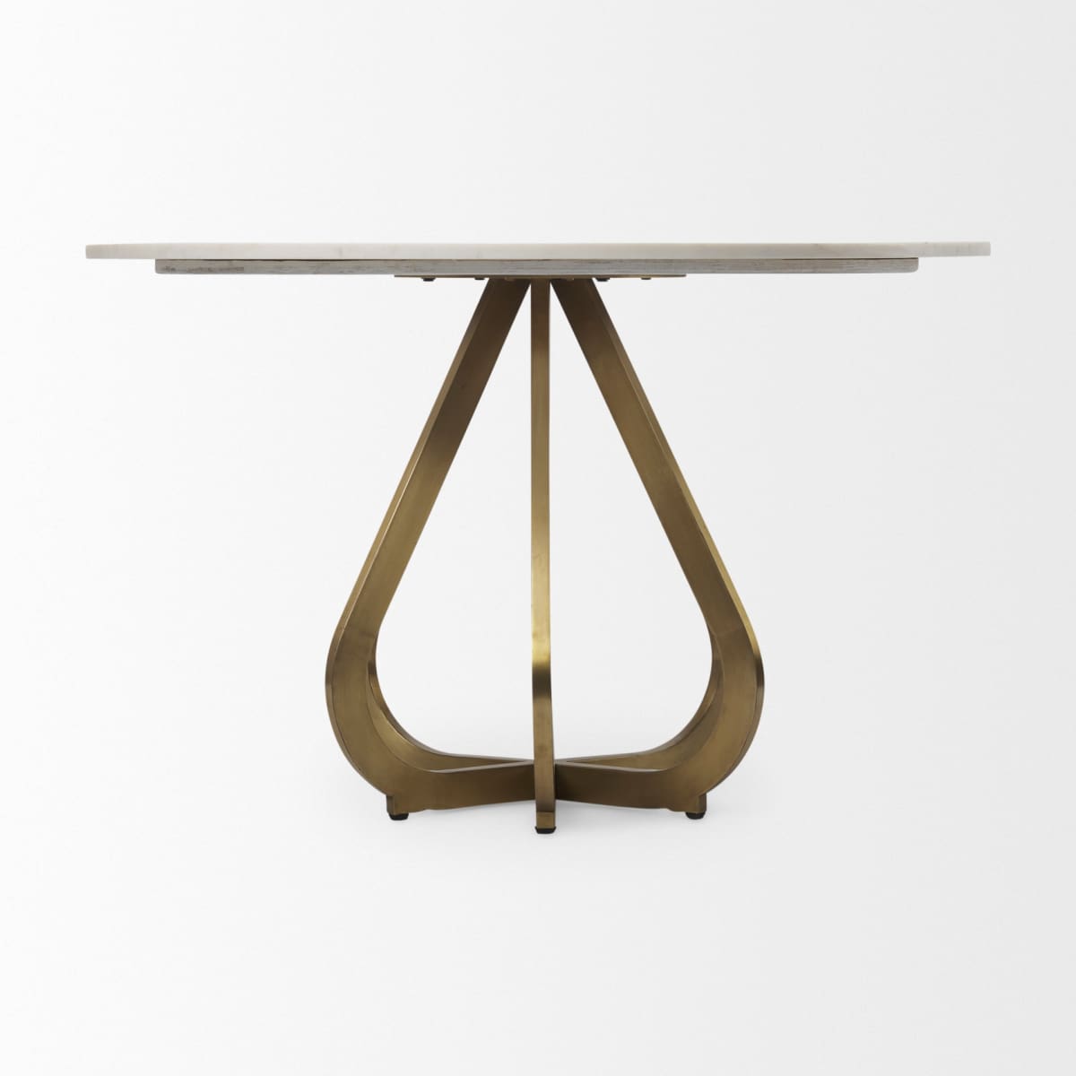 Laurent Dining Table White Marble | Gold Metal - dining-table