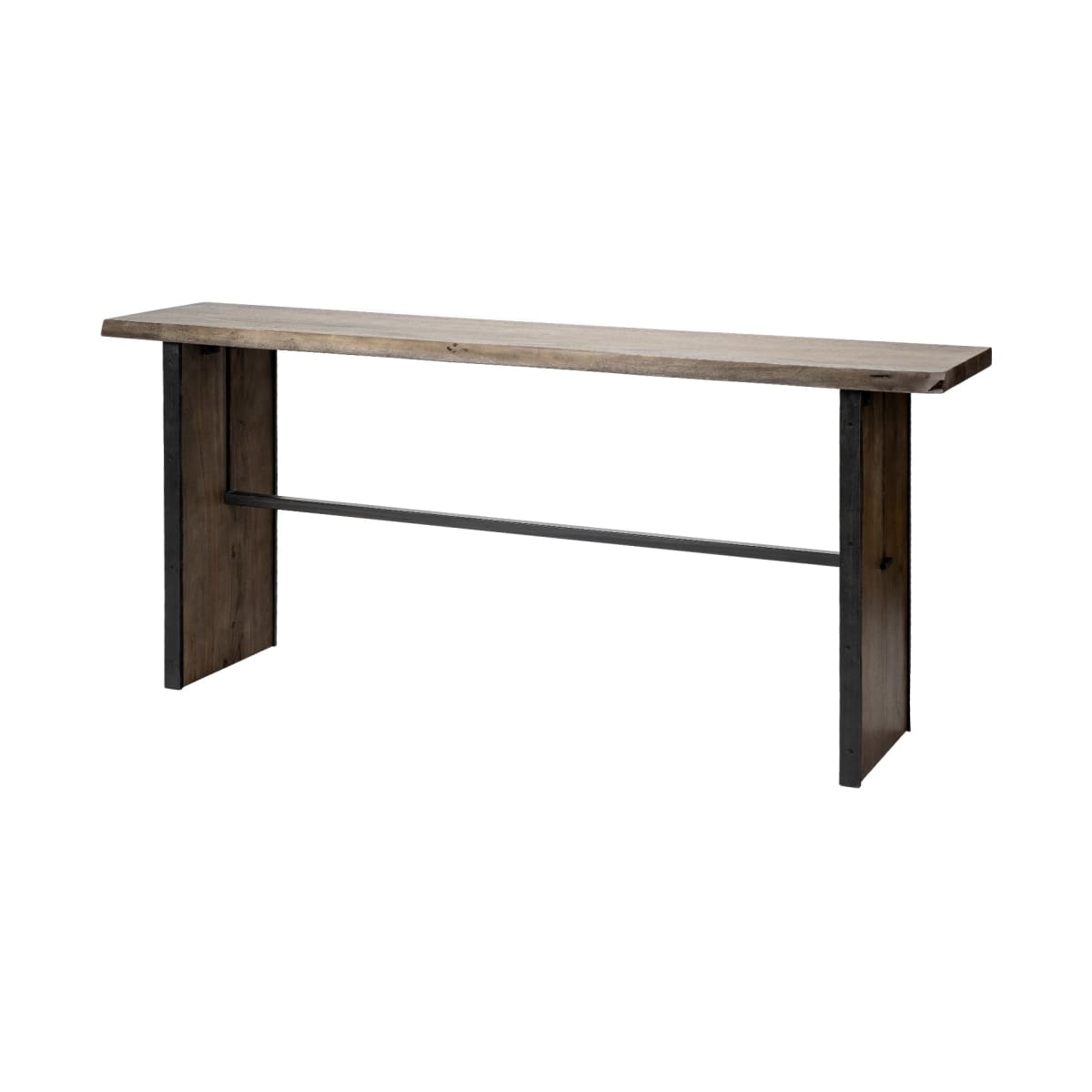 Ledger Console Table Brown Wood | Black Metal - console-tables