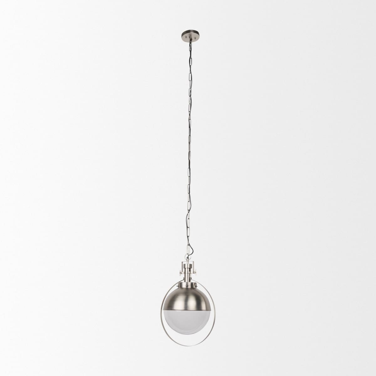 Leighton Pendant Light Antique Nickel Metal | Glass Globe - pendant-light