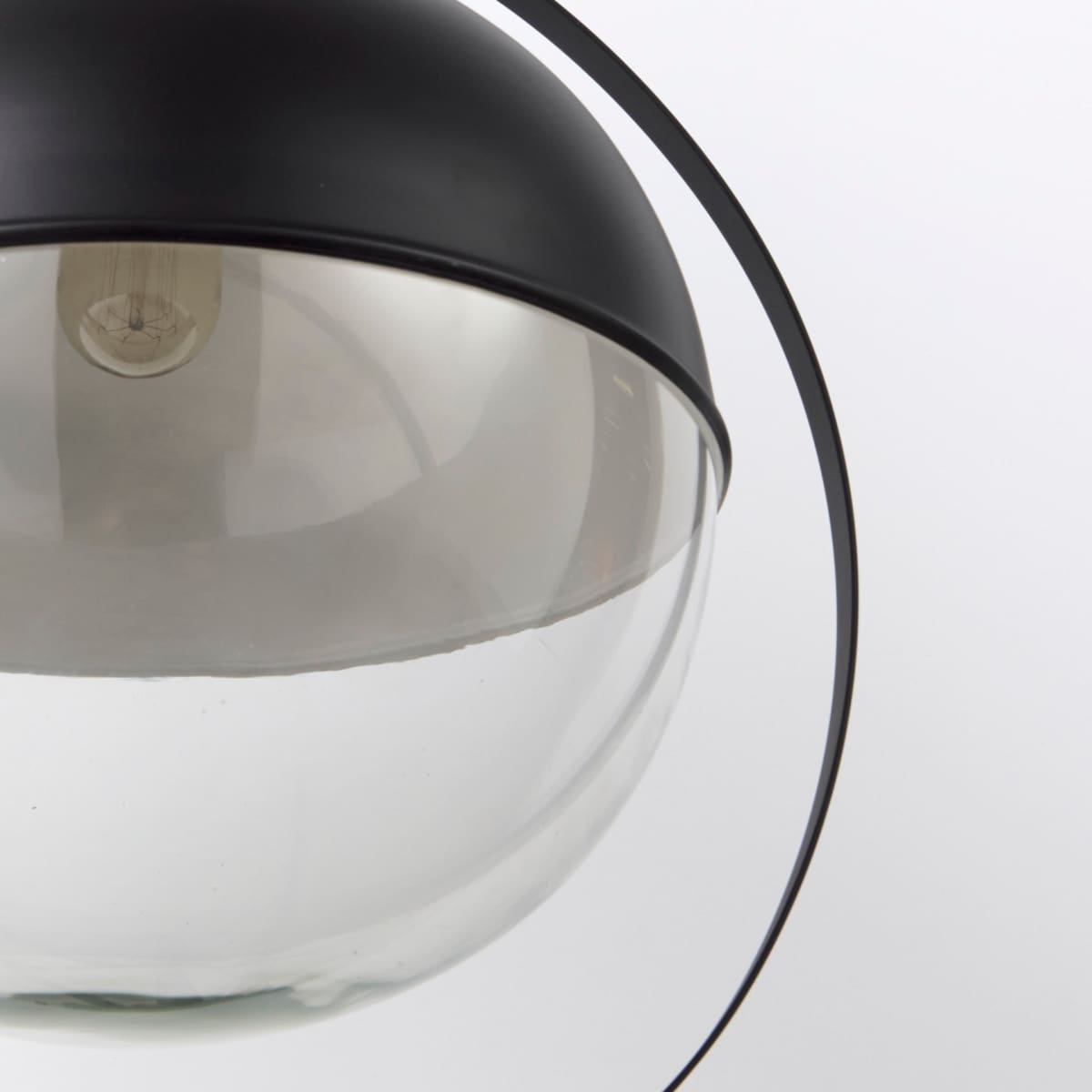 Leighton Pendant Light Black Metal | Glass Globe - pendant-light
