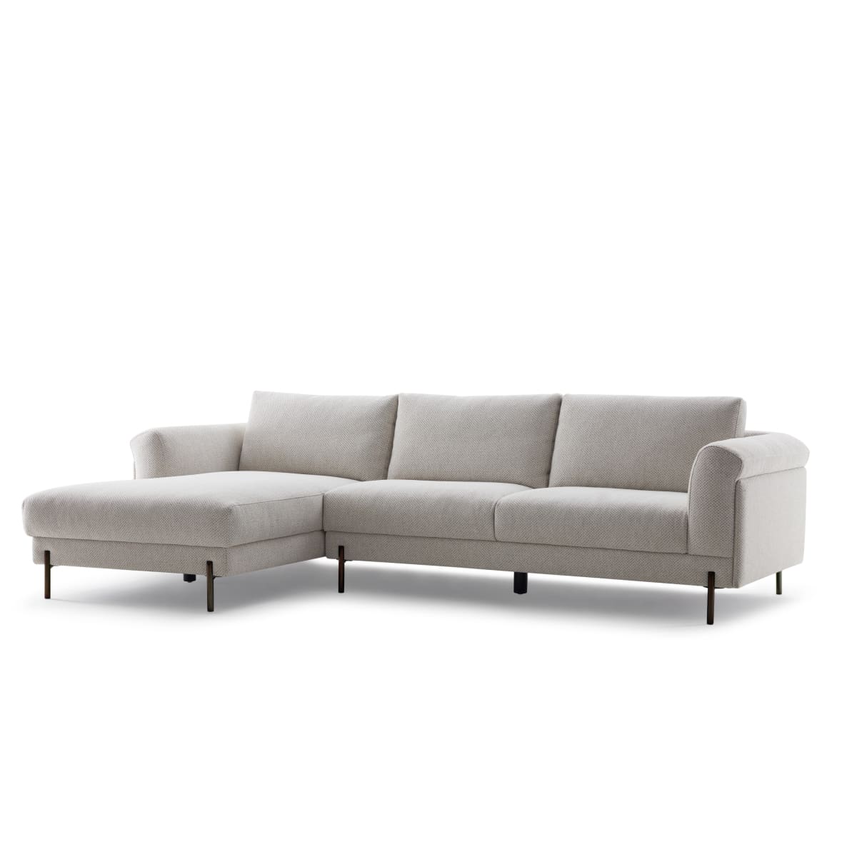 Leo Left-Hand Facing Sectional | Beige Fabric - lh-import-sectionals