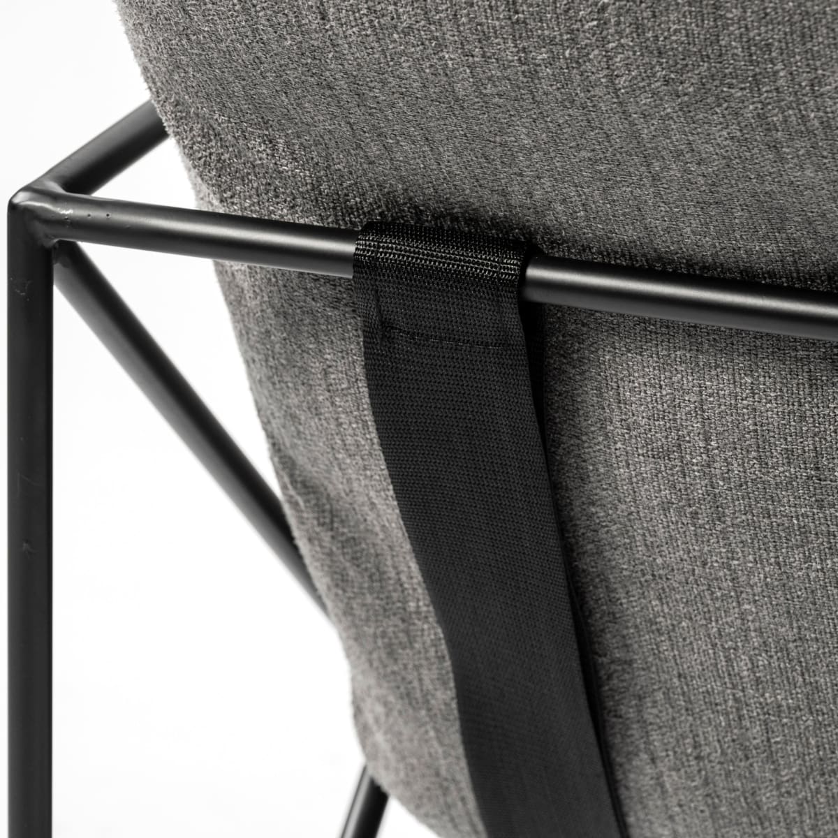 Leonidas Accent Chair Gray Fabric | Black Metal - accent-chairs