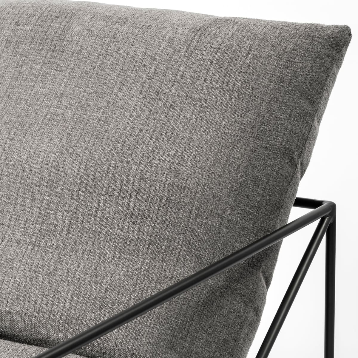 Leonidas Accent Chair Gray Fabric | Black Metal - accent-chairs