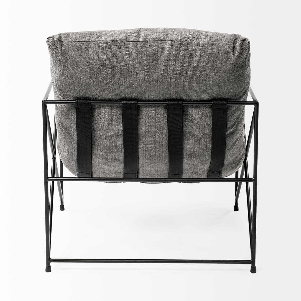 Leonidas Accent Chair Gray Fabric | Black Metal - accent-chairs