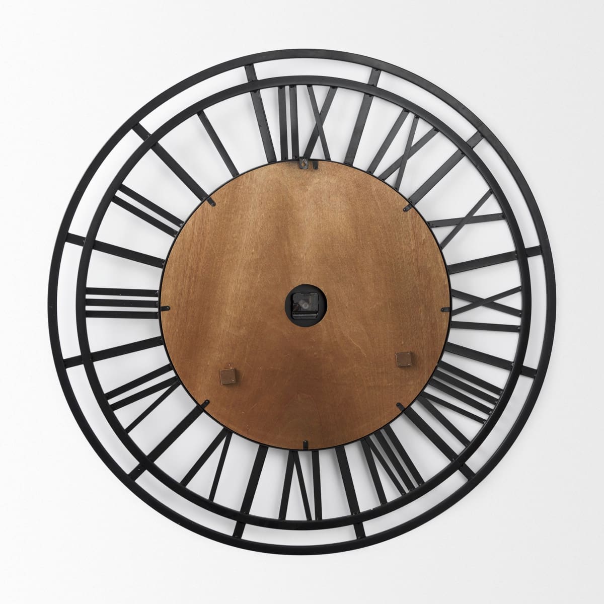 Lewiston Wall Clock Brown Wood | Black Metal | 42.1 - wall-clocks