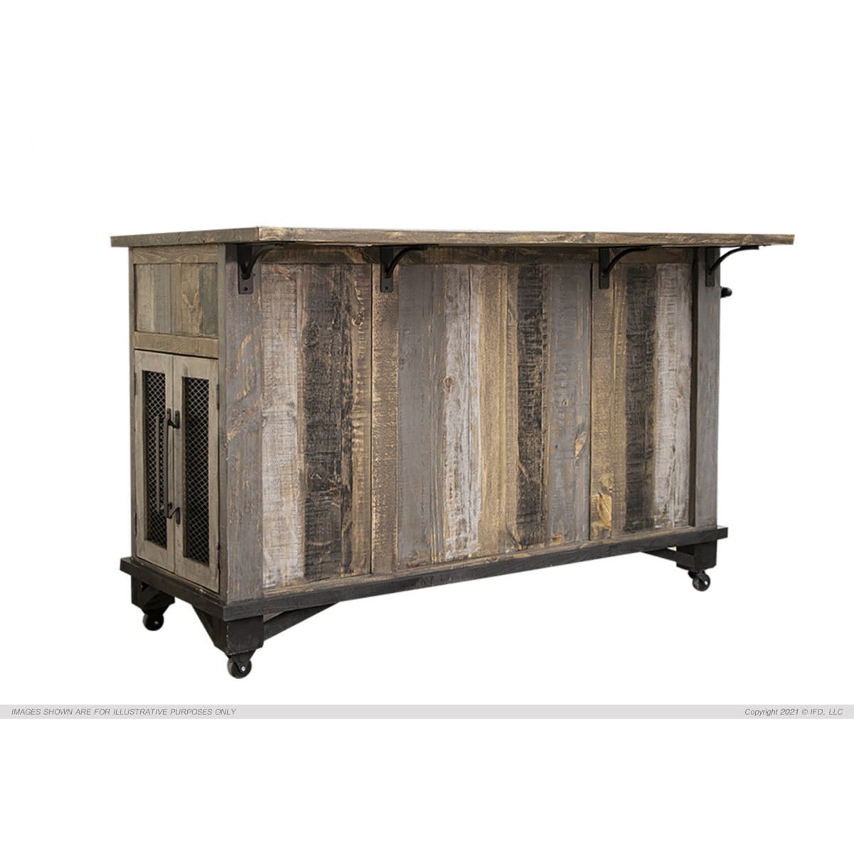 Loft Brown Kitchen Island - 59-3/4 x 30 x 35-1/4 - Kitchen Island