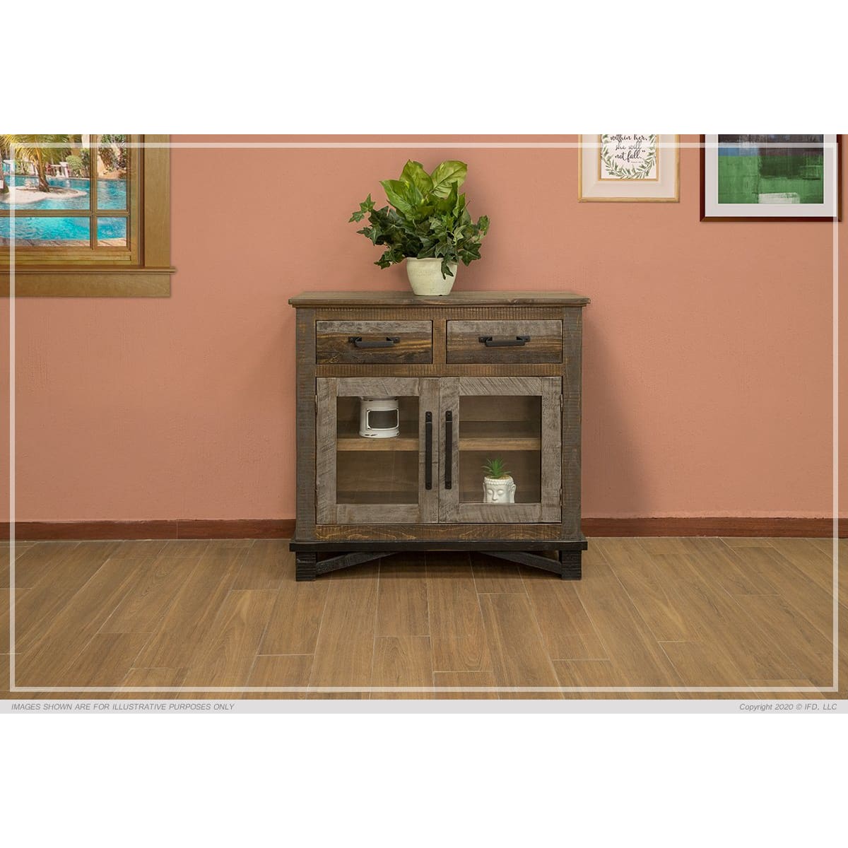 Loft Brown Server - 35-1/2 x 15-3/4 x 35-1/2 - accent cabinet