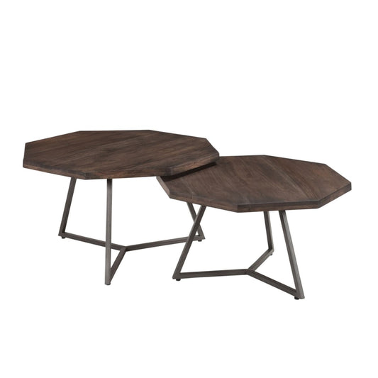 Loft Octagon Nesting Coffee Table Set Of 2 - Vinegar - lh-import-coffee-tables