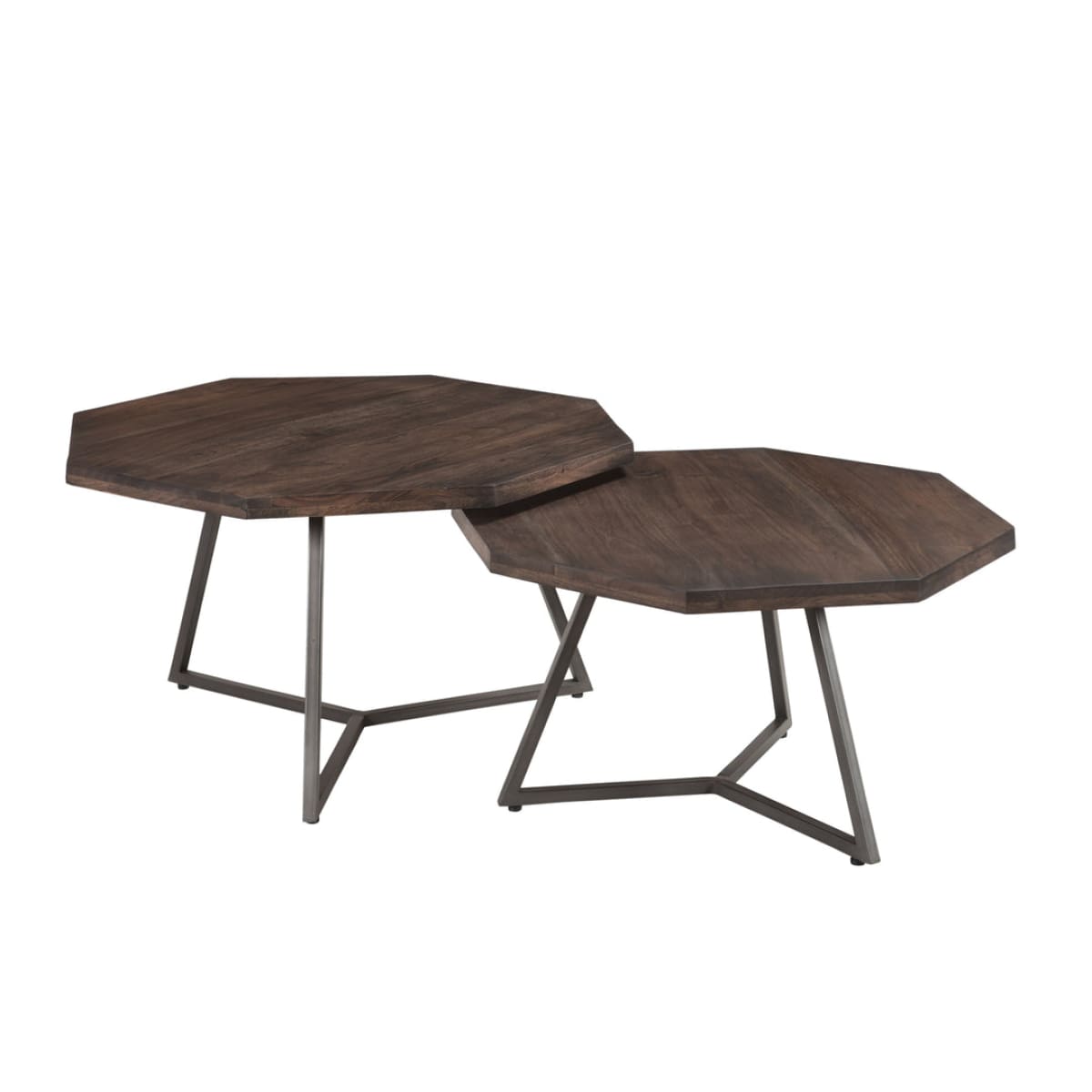 Loft Octagon Nesting Coffee Table Set Of 2 - Vinegar - lh-import-coffee-tables