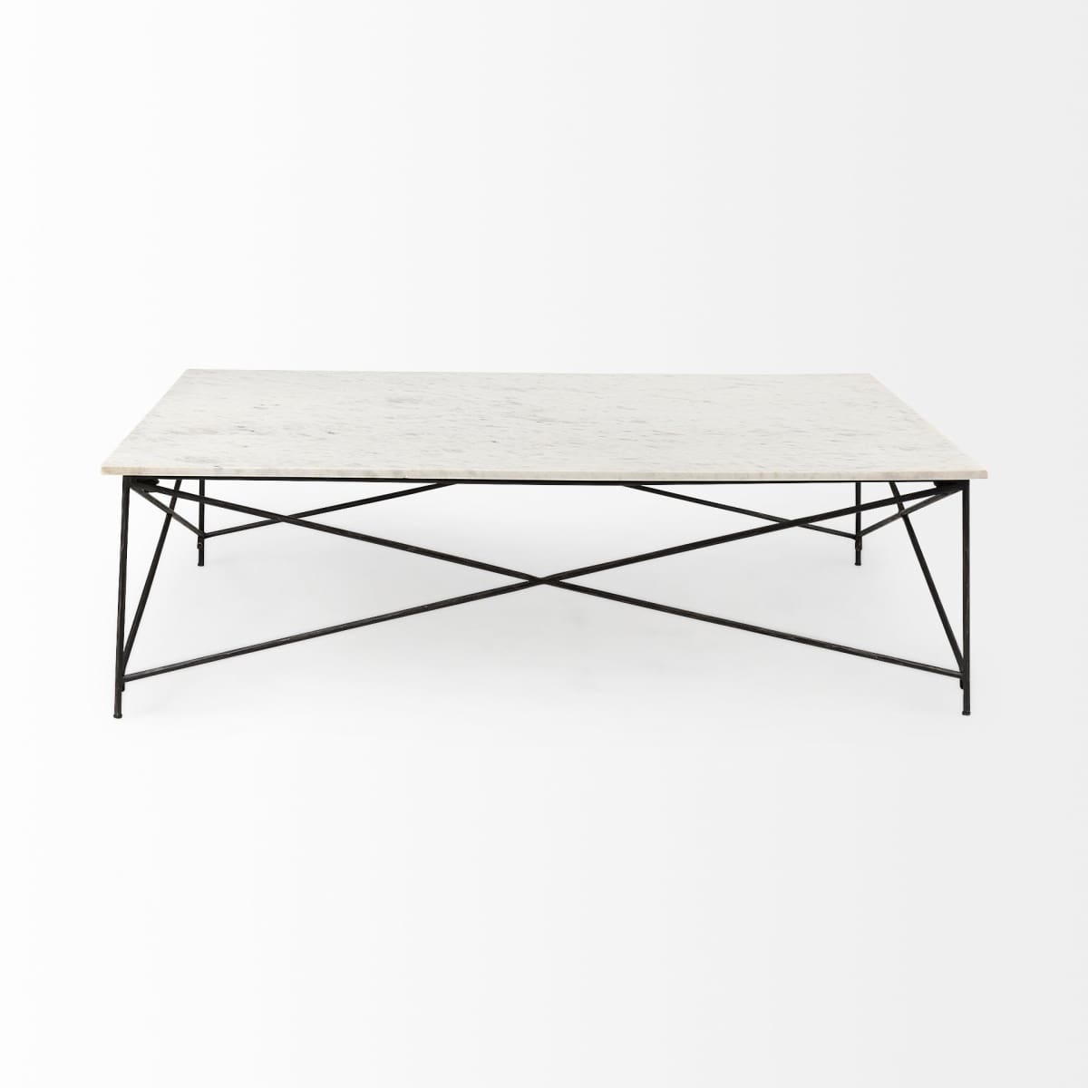 Lorlei Coffee Table White Marble | Gray Iron - coffee-tables