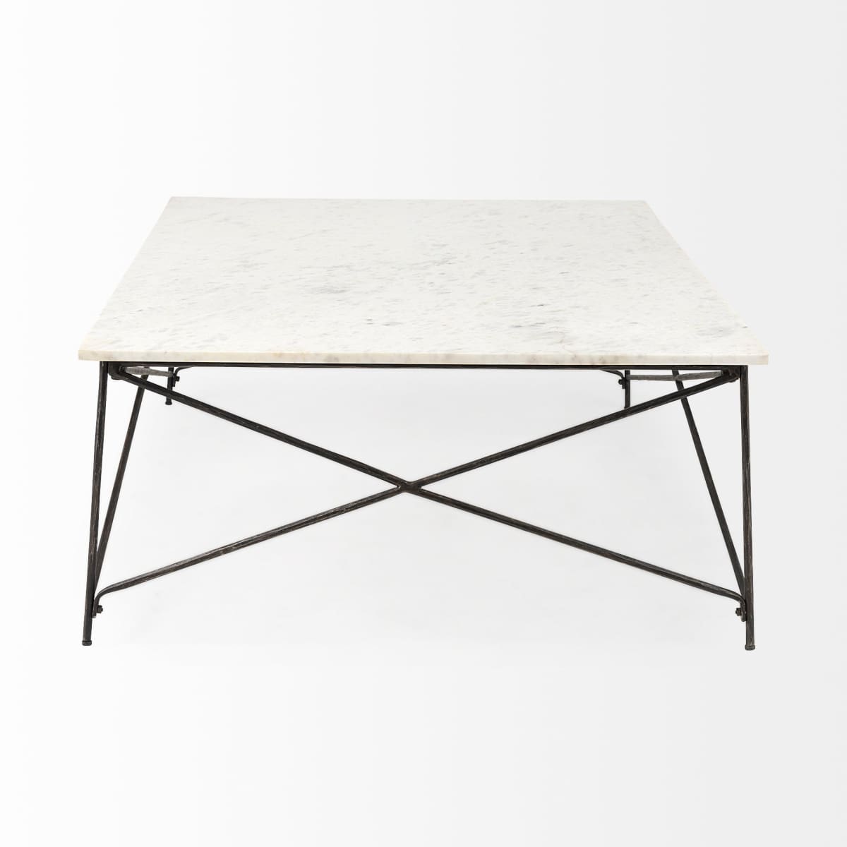 Lorlei Coffee Table White Marble | Gray Iron - coffee-tables