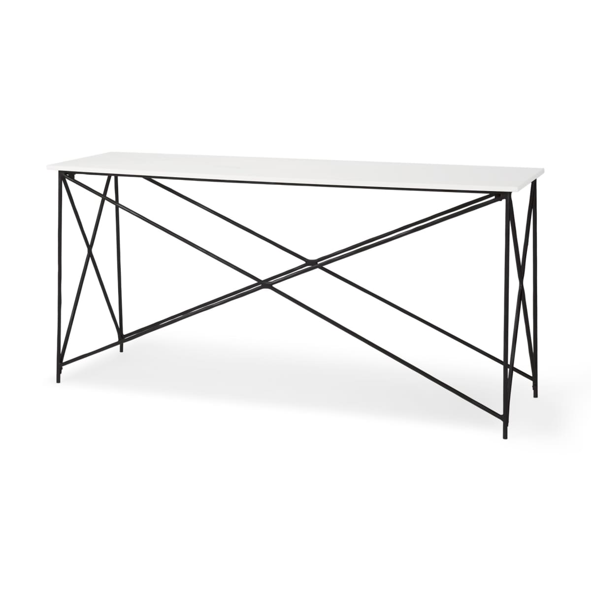 Lorlei Console Table White Marble | Black Iron - console-tables