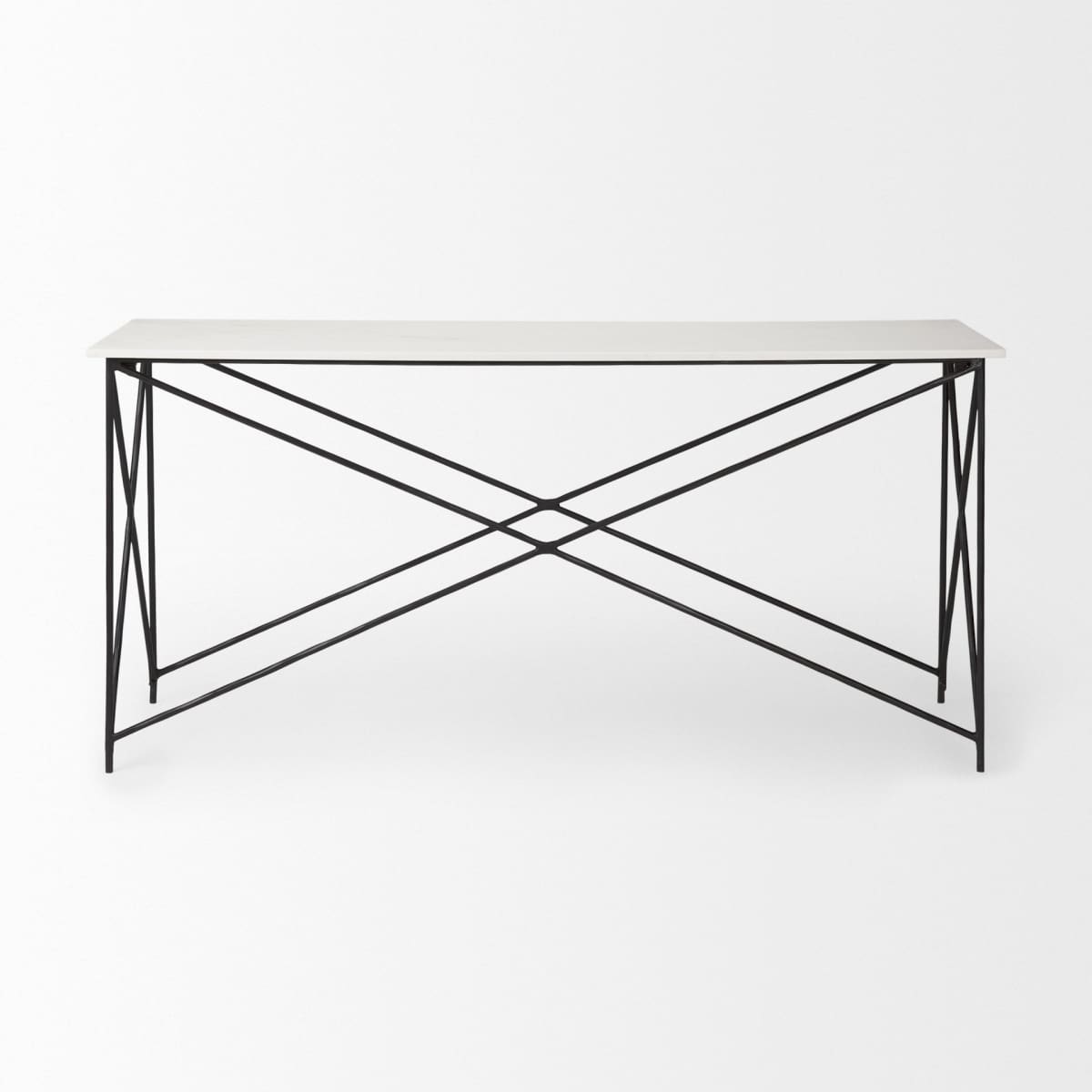 Lorlei Console Table White Marble | Black Iron - console-tables