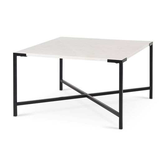 Lucas Coffee Table White Marble | Black Metal - coffee-tables