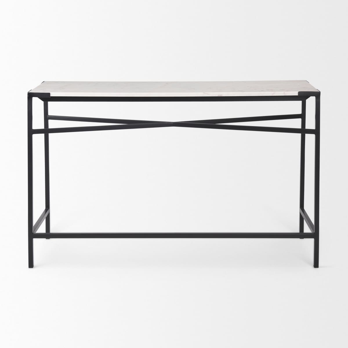 Lucas Console Table White Marble | Black Metal - console-tables