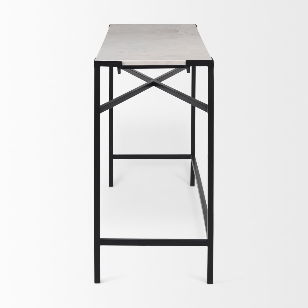 Lucas Console Table White Marble | Black Metal - console-tables